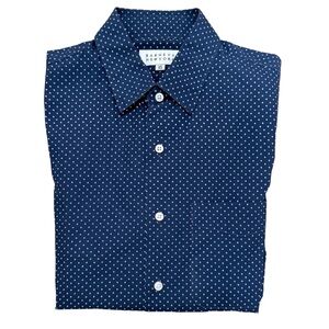 Barneys New York Dark Blue Polka Dot Shirt. Excellent condition